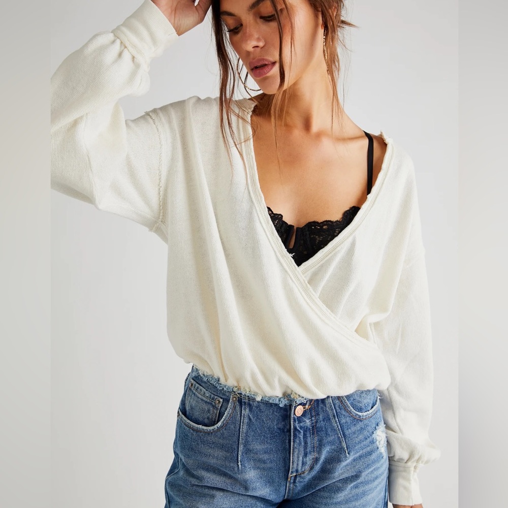 Free People Anyway Tee in Gardenia NWOT